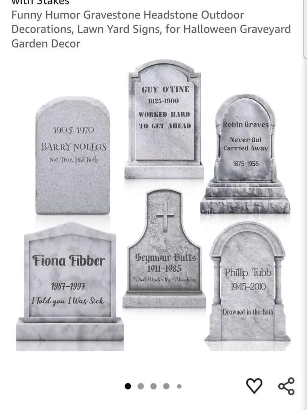 Halloween Tombstone Yard Decorations - Gray Stone Look (Set)